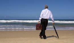 Senior man retirement beach vacation